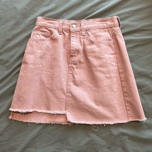 Pink Denim Skirt
